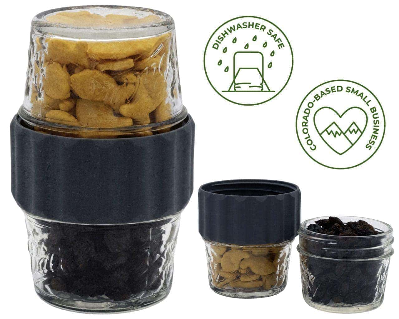 2-in-1 Lid to Connect Two Regular Mouth Mason Jars 2 Pack