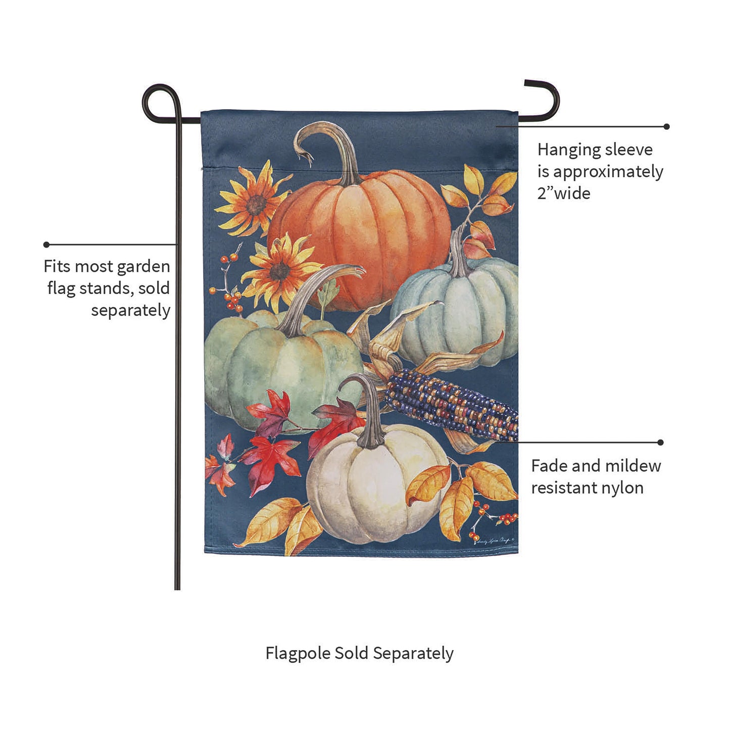 All Things Pumpkins Suede Garden Flag