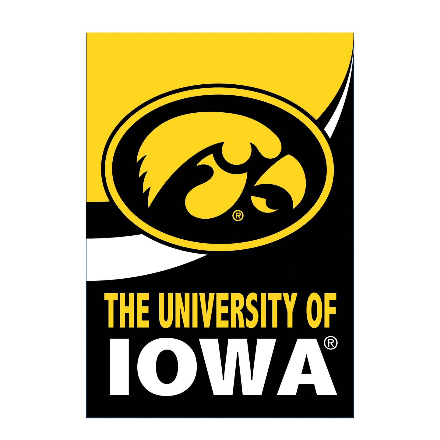 University of Iowa Burlap Flag House Size