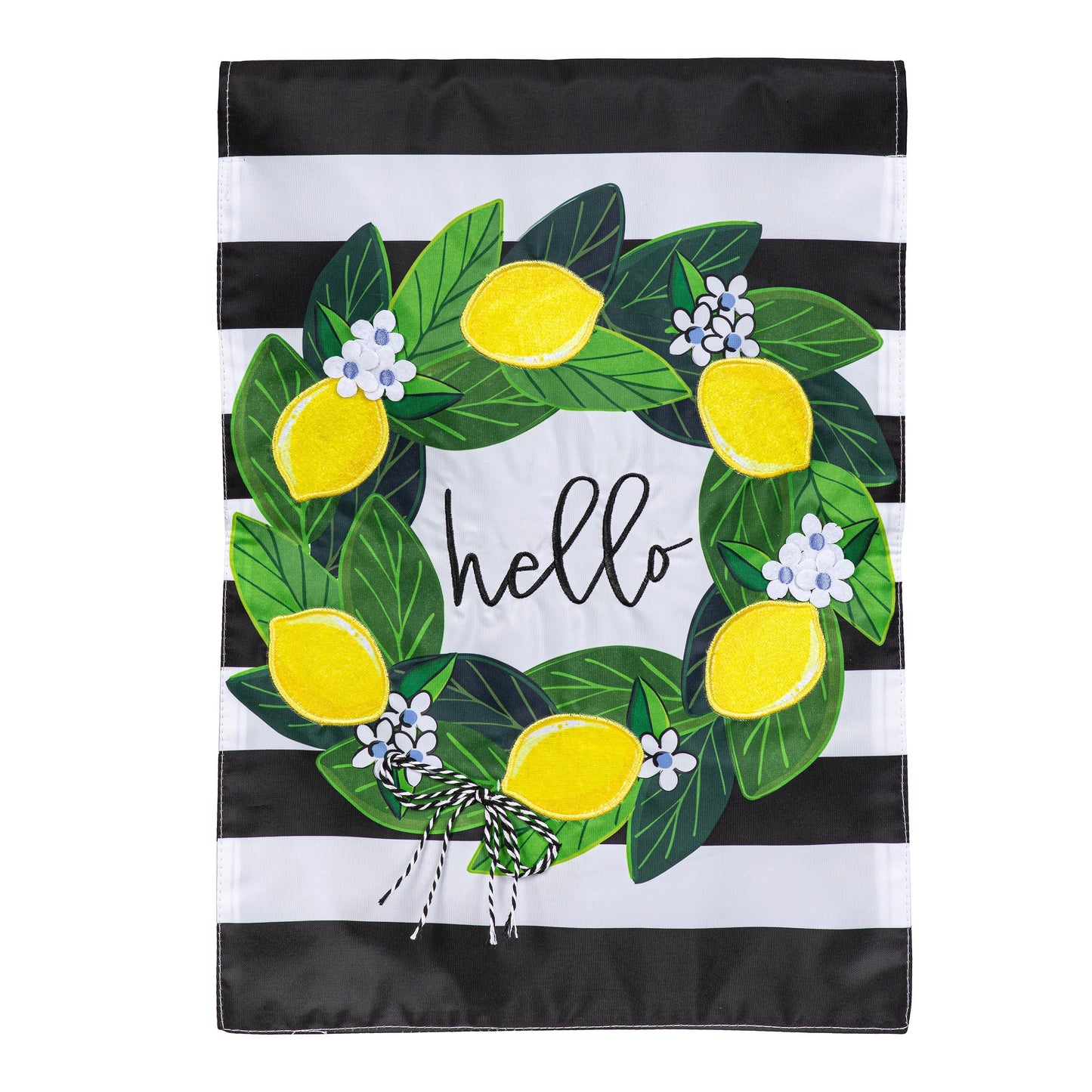 Magnolia Leaves and Lemon Applique Garden Flag