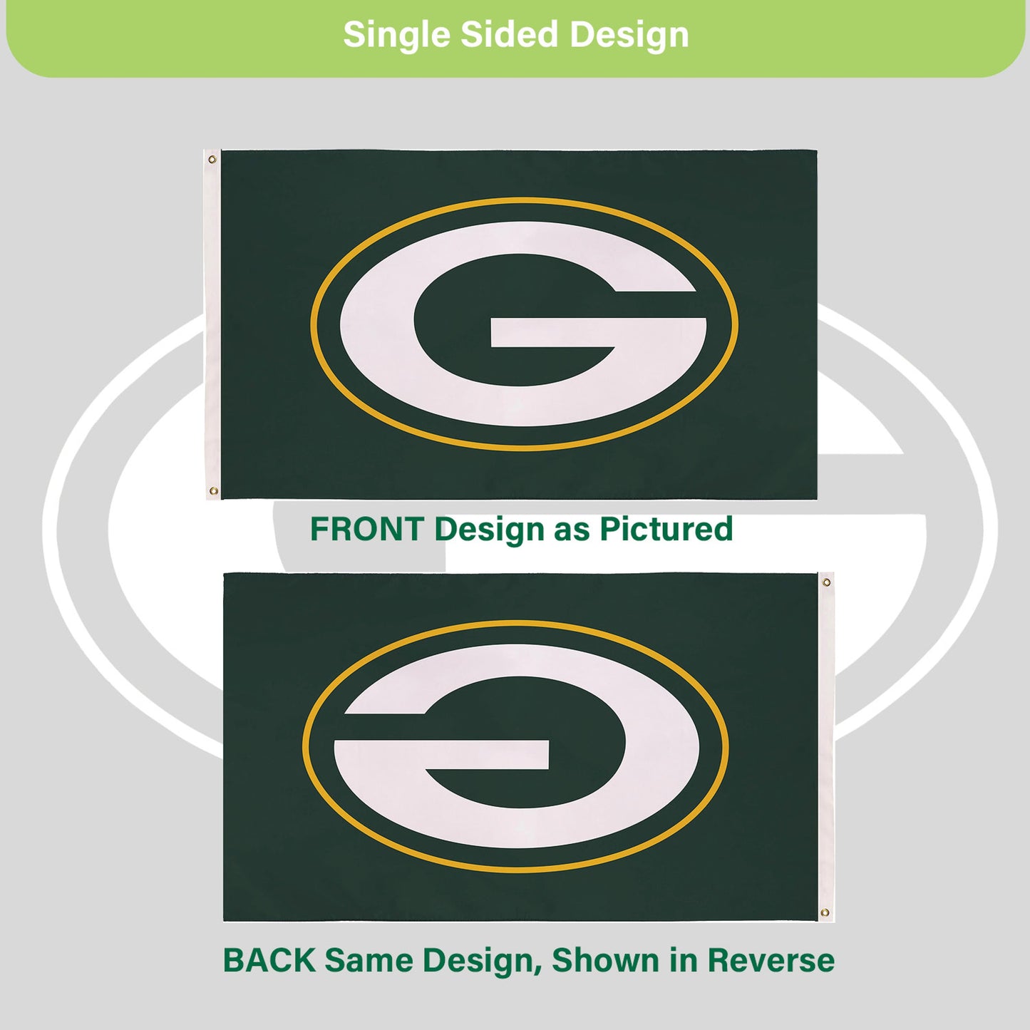 Green Bay Packers Single Sided Estate Flag with 2 Grommets, 3'x5'