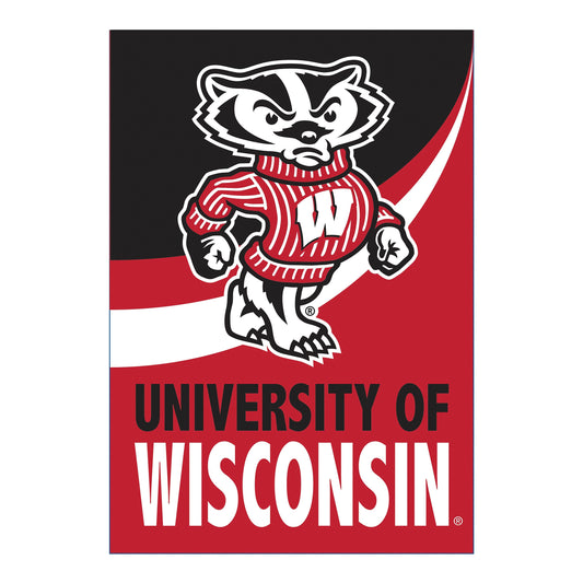 University of Wisconsin-Madison Burlap Flag House Size