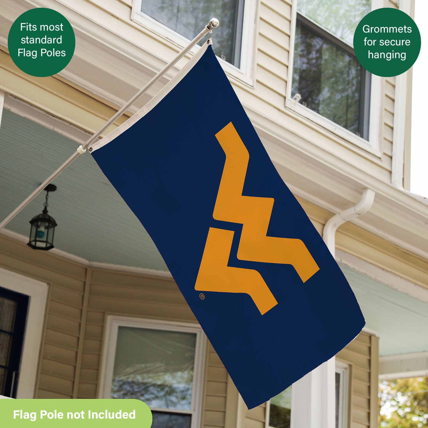 West Virginia University Single Sided Estate Flag with 2 Grommets, 3'x5'