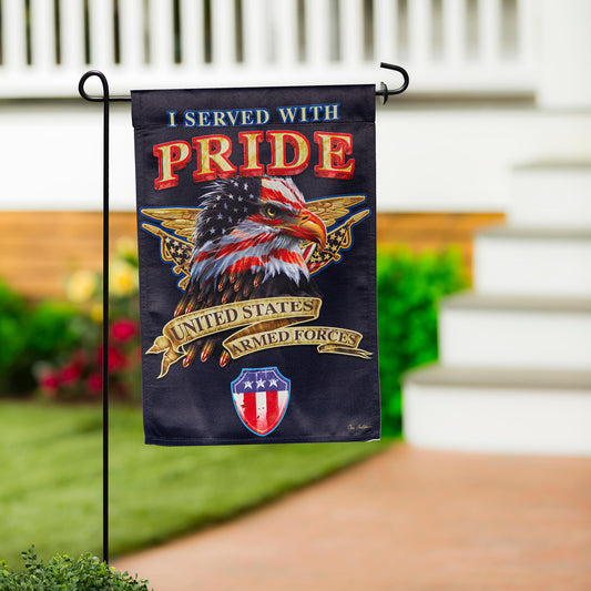 I Served With Pride Suede Garden Flag
