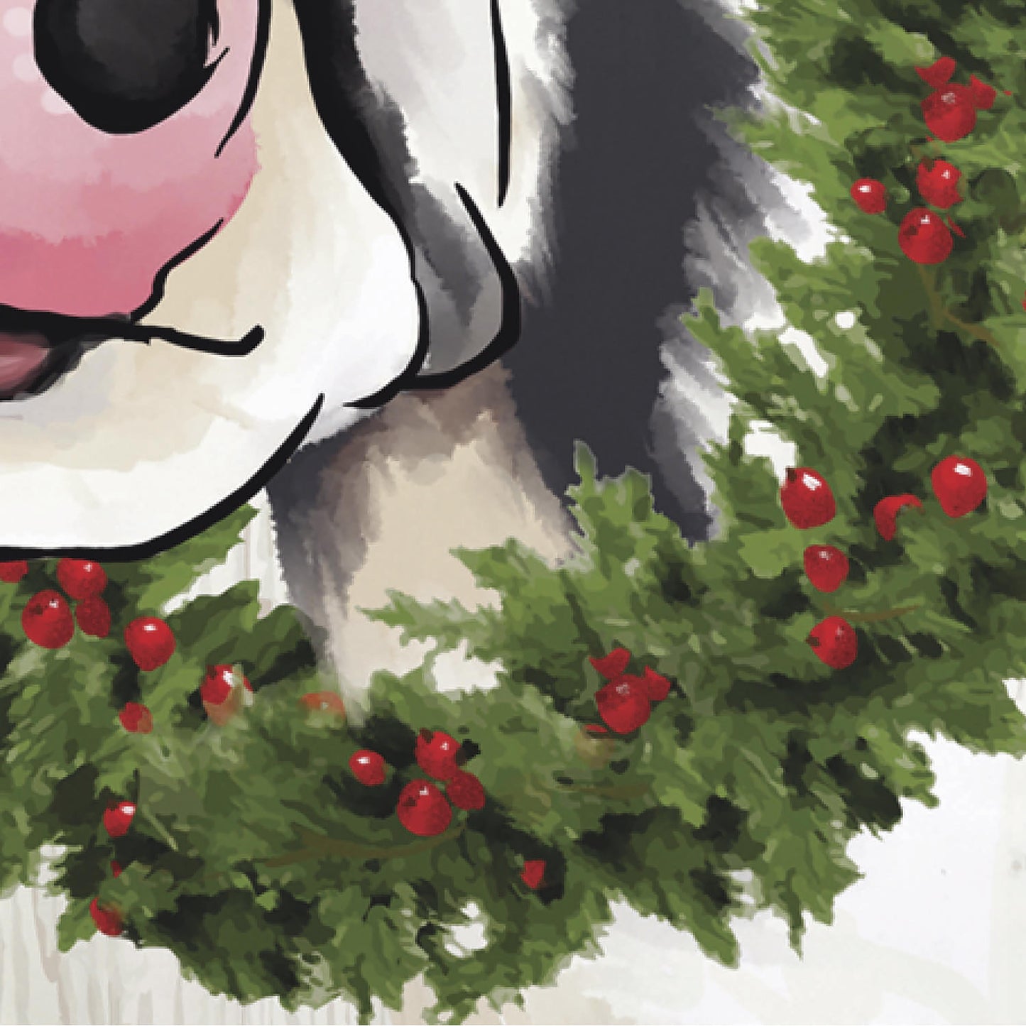 Christmas Cow Burlap Garden Flag