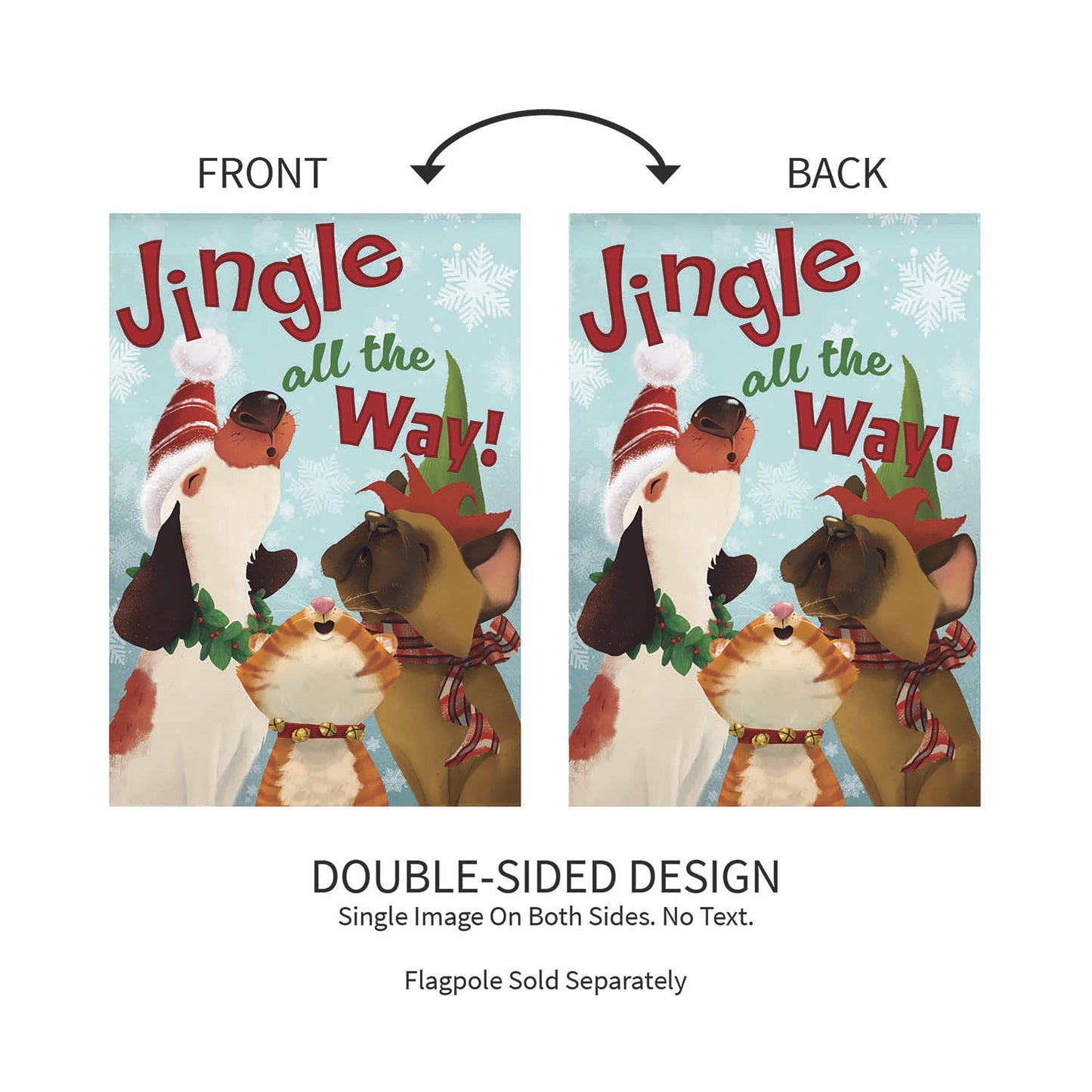 Jingle All the Way Suede Garden Flag