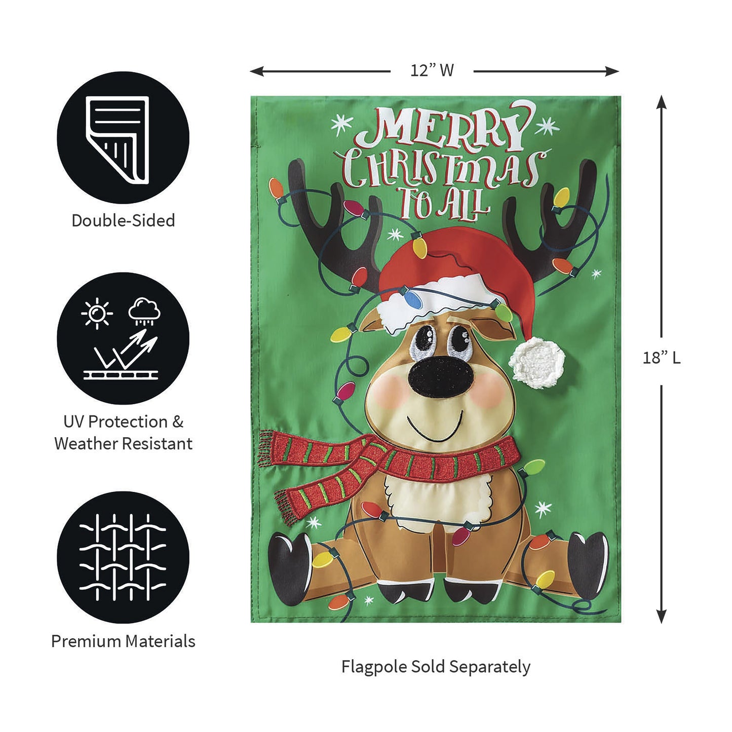 Merry Christmas to All Applique Garden Flag