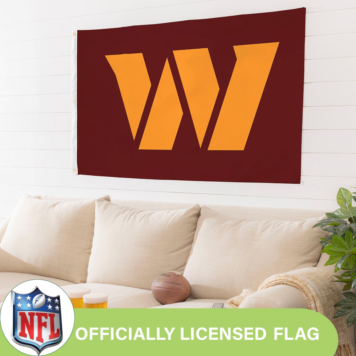 3'x5' Single Sided Flag w/ 2 Grommets, Washington Commanders