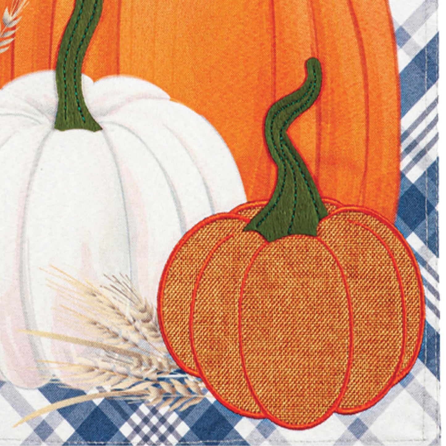 Plaid Pumpkins Garden Linen Flag