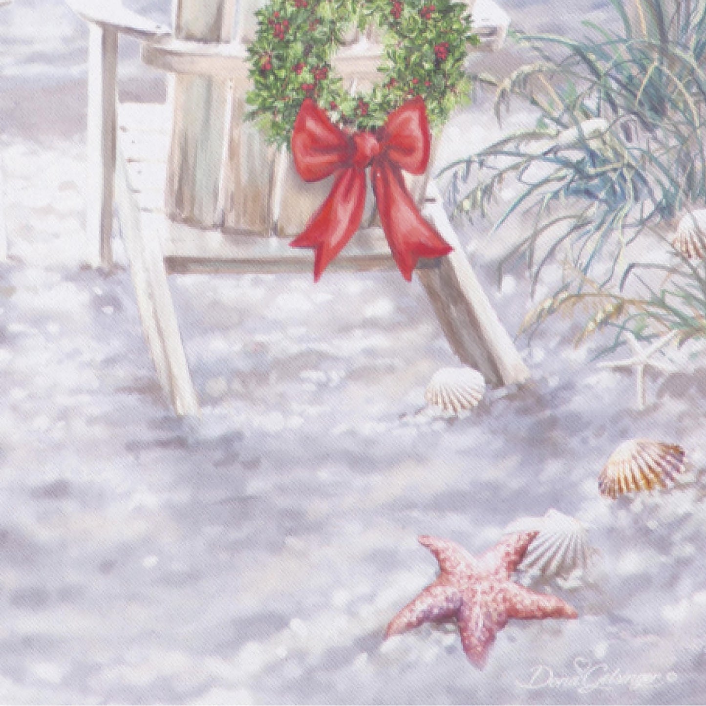 Christmas on the Beach Suede Garden Flag