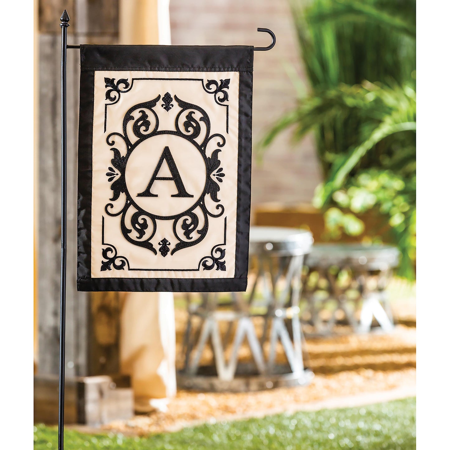 Cambridge Monogram Garden Applique Flag, Letter A