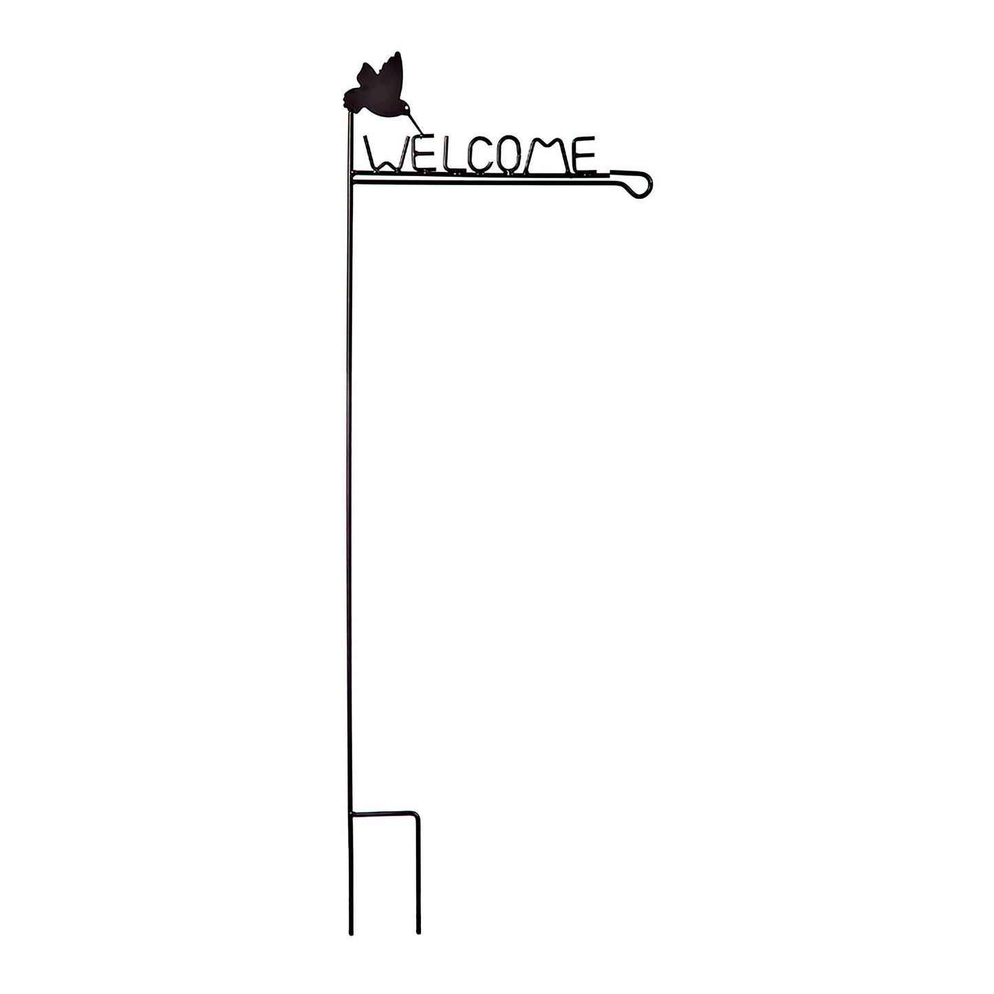 Hummingbird Welcome Garden Flag Stand
