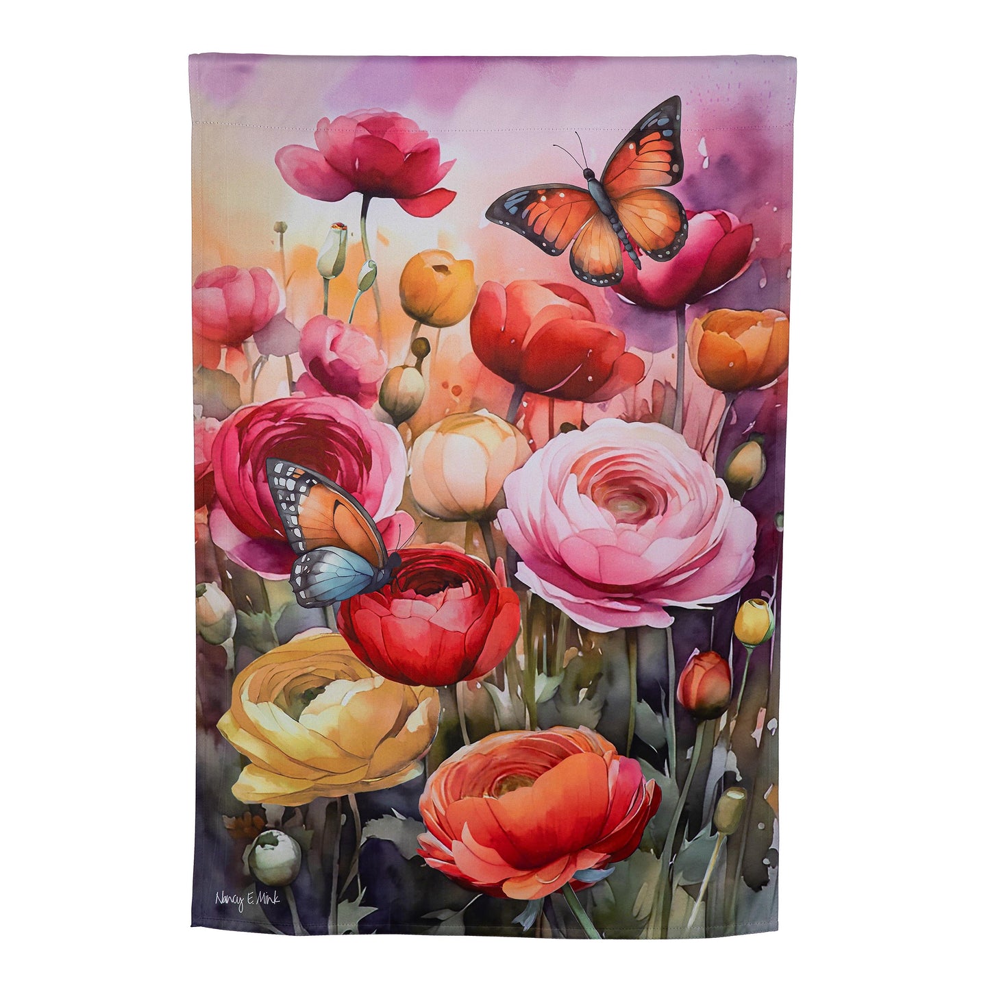 Sunset Garden Suede House Flag