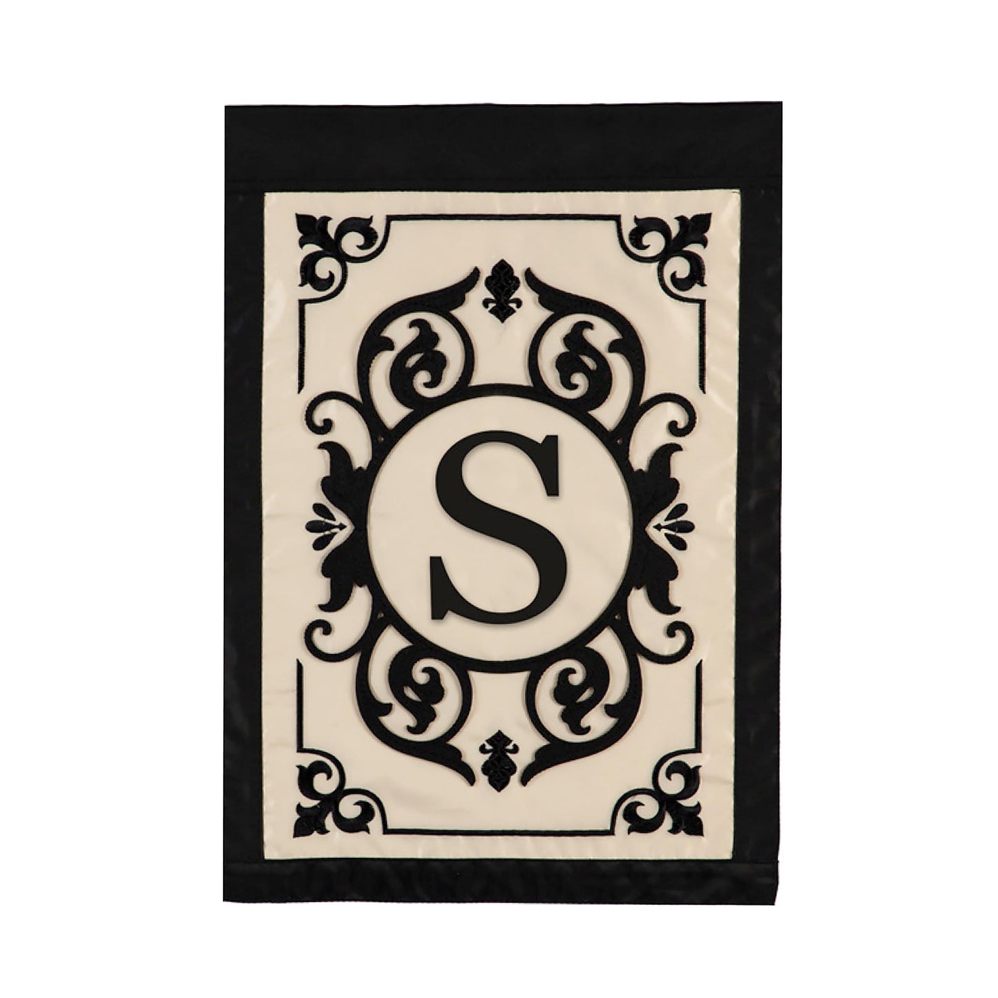 Cambridge Monogram Garden Applique Flag, Letter S