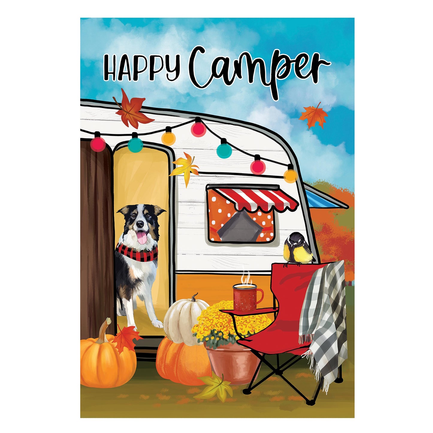 Fall For Camping Suede House Flag