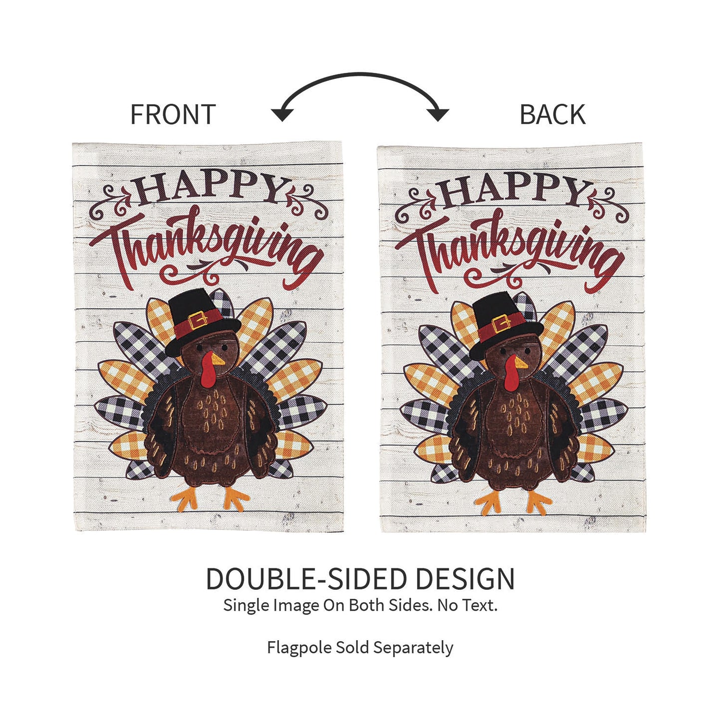 Pilgrim Turkey Garden Burlap Flag