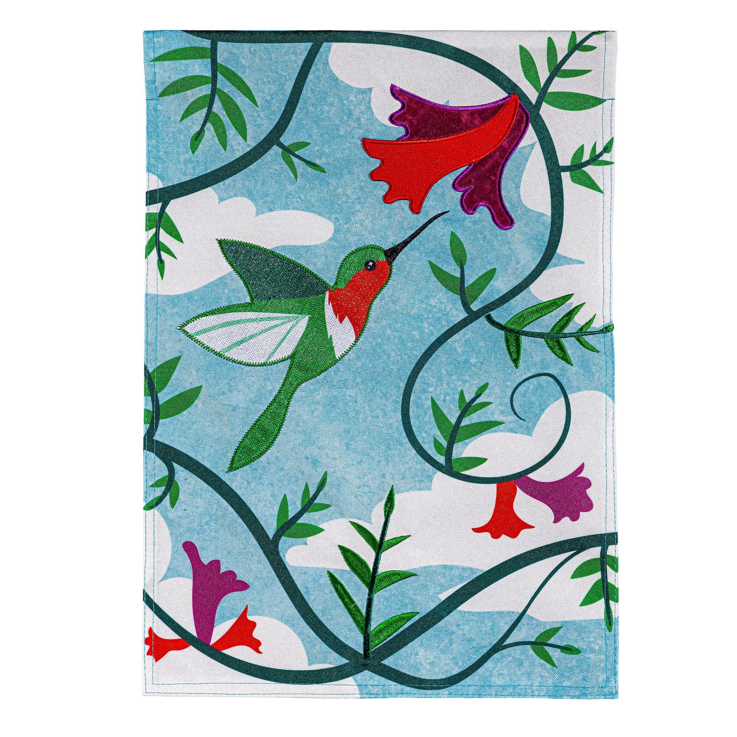 Hummingbird Linen Garden Flag