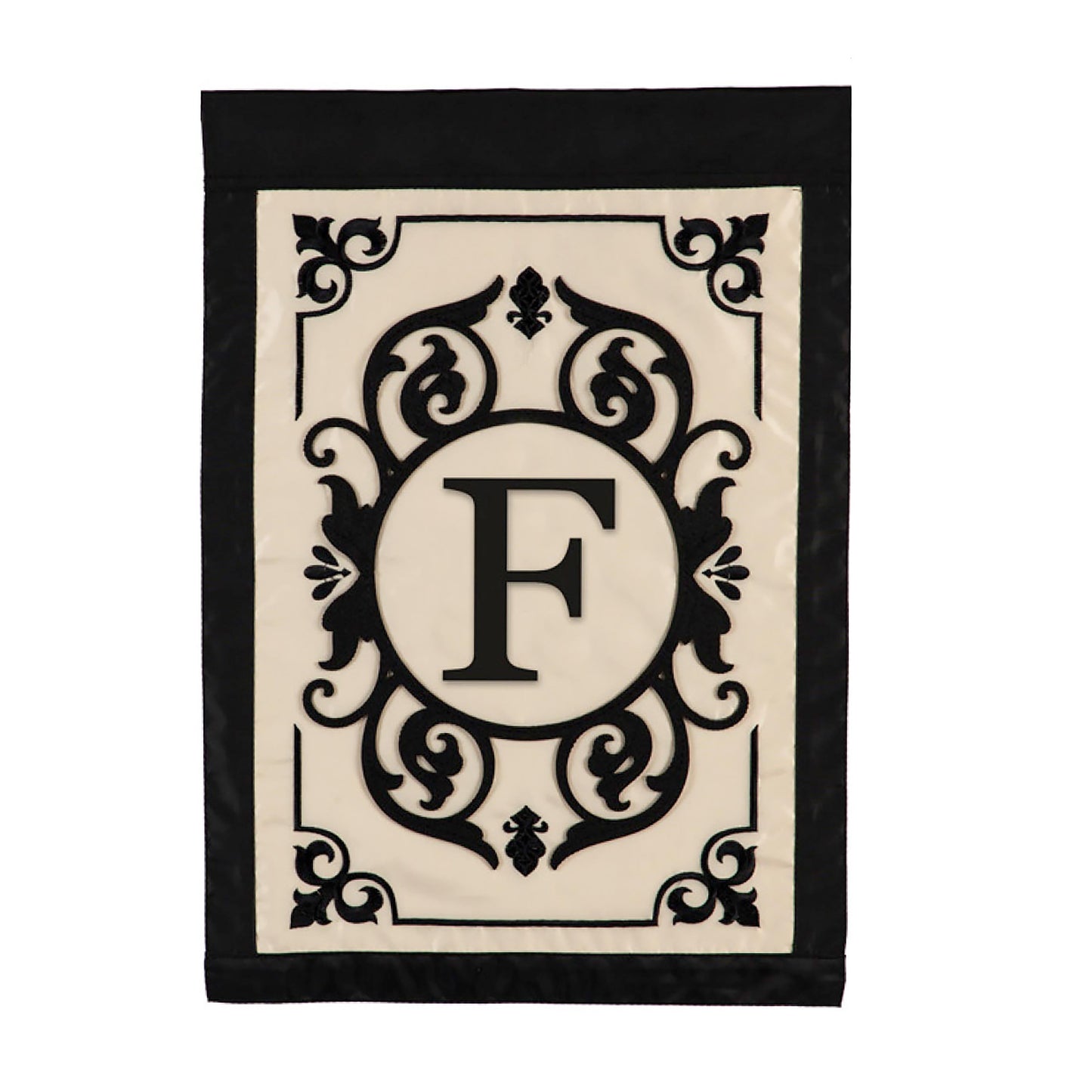 Cambridge Monogram Garden Applique Flag, Letter F