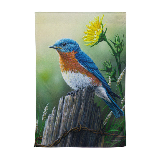 Eastern Bluebird Suede House Flag