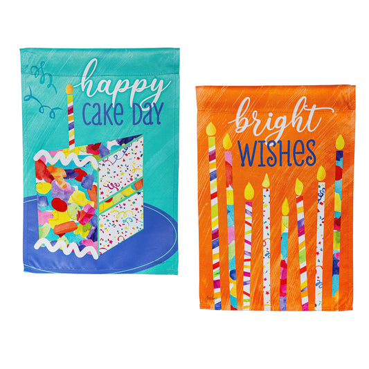 Birthday Party Reversible Suede Garden Flag