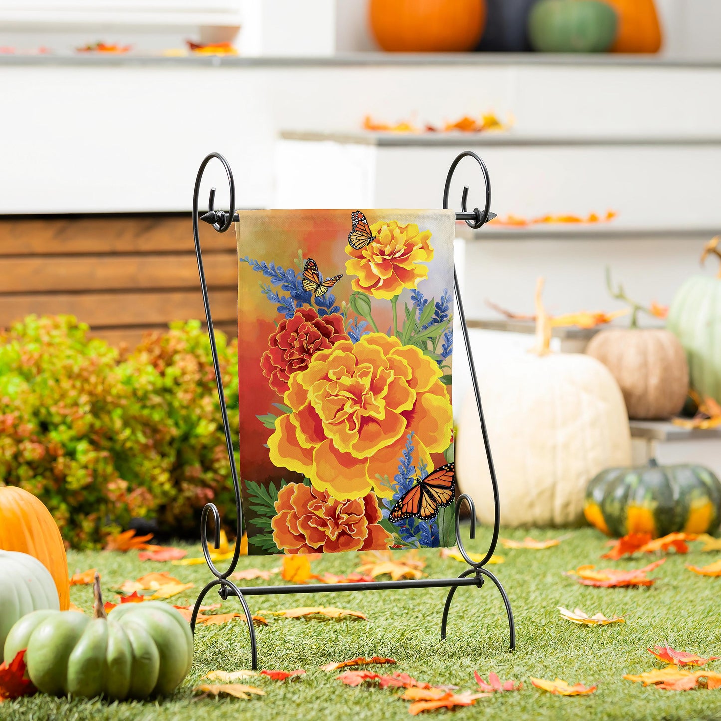 Mariposa Melody Burlap Garden Flag