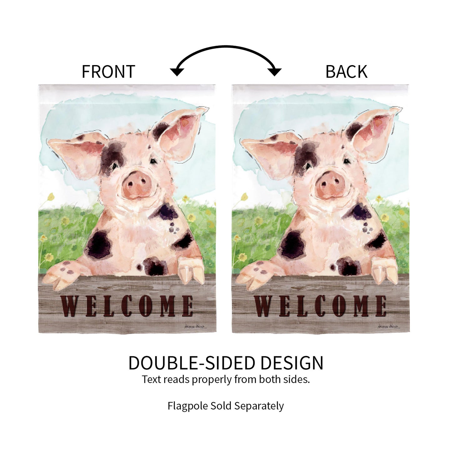 Spotted Pig Garden Suede Flag