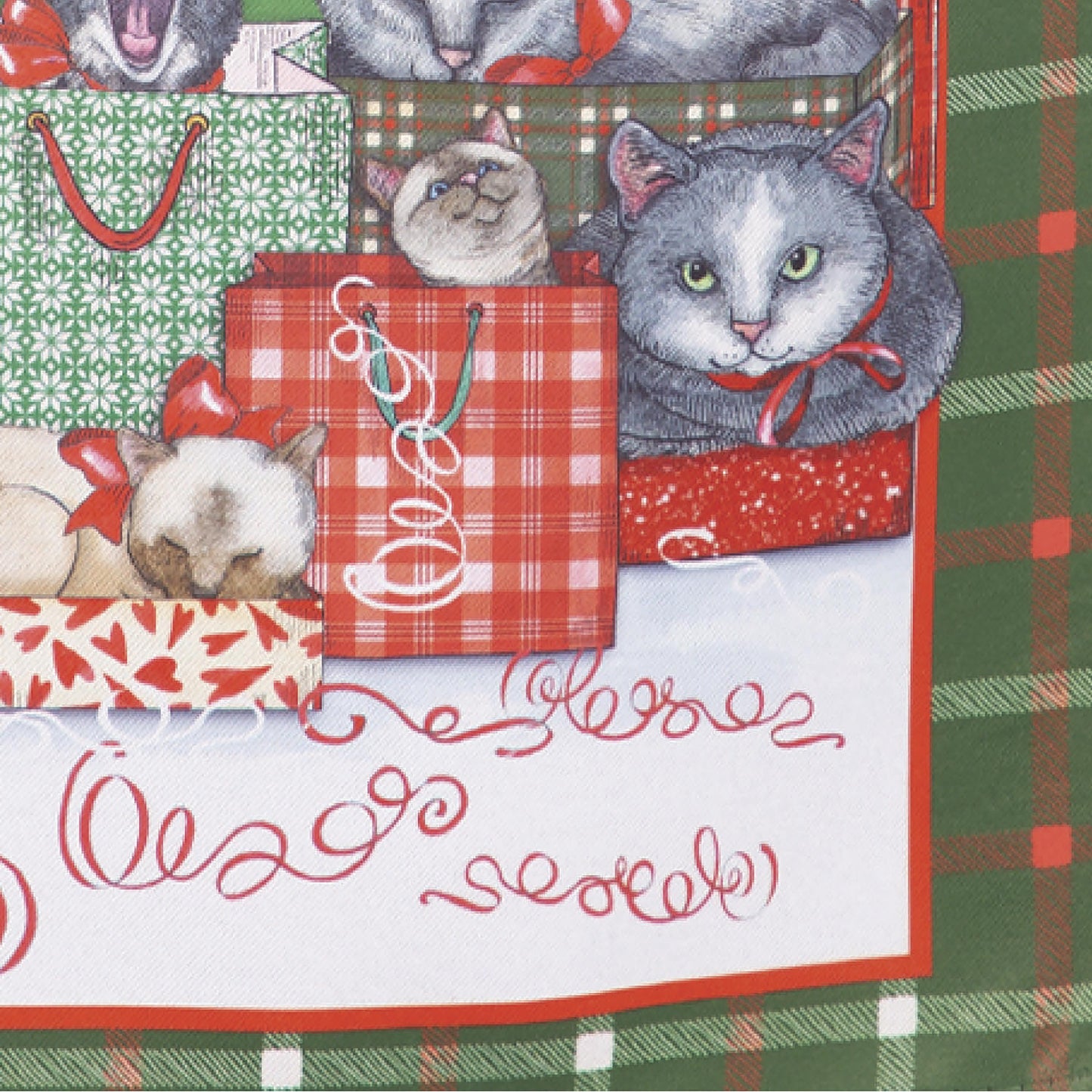 Meowy Christmas Suede Garden Flag