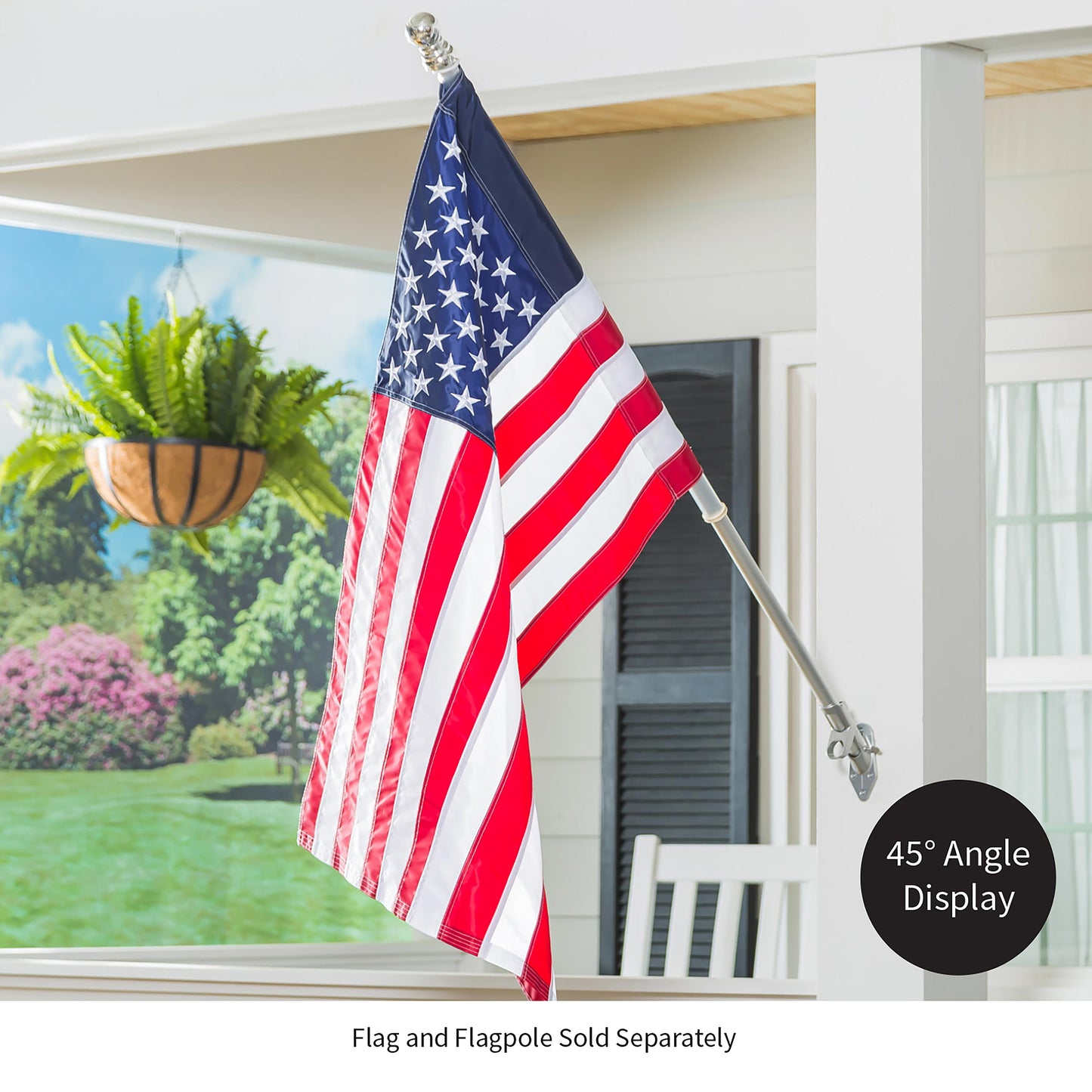 2-Position Aluminum House Flag Bracket, Aluminum Finish