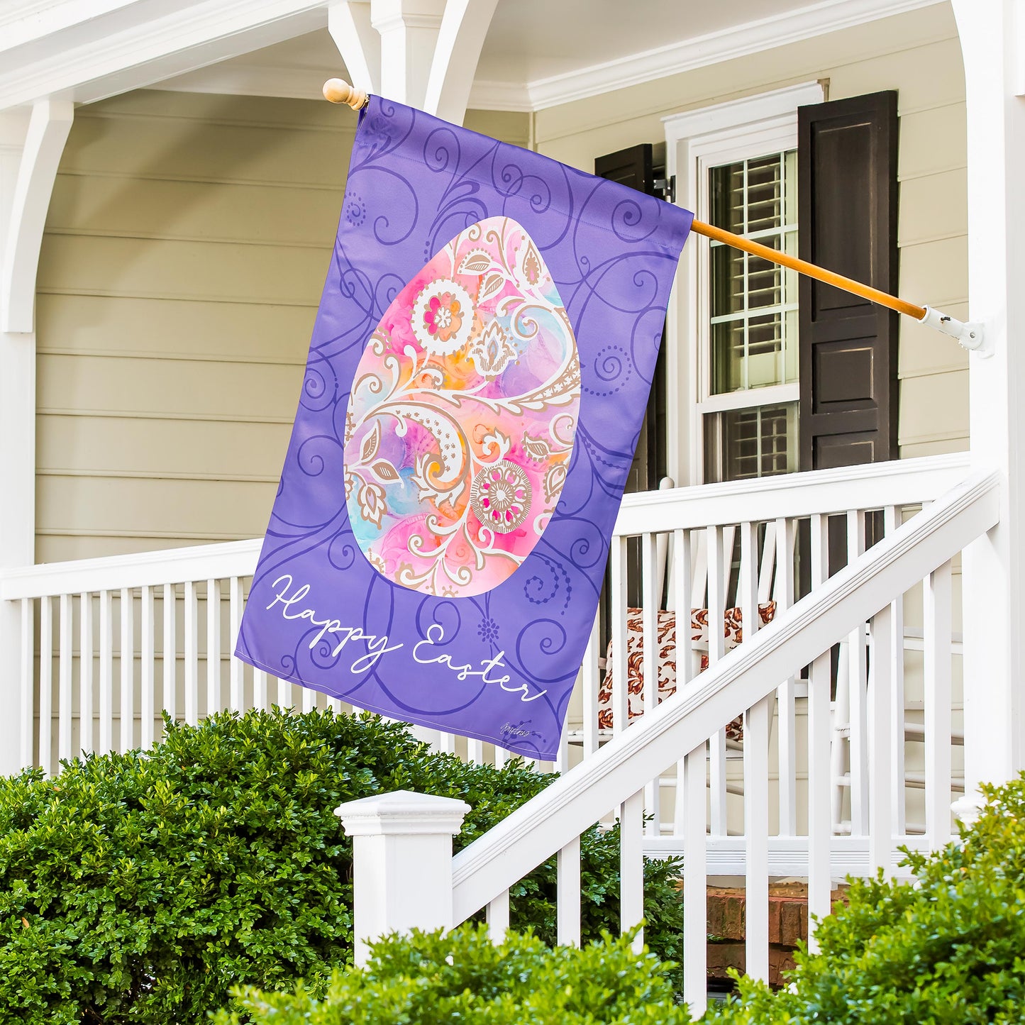 Rainbow Egg Suede House Flag
