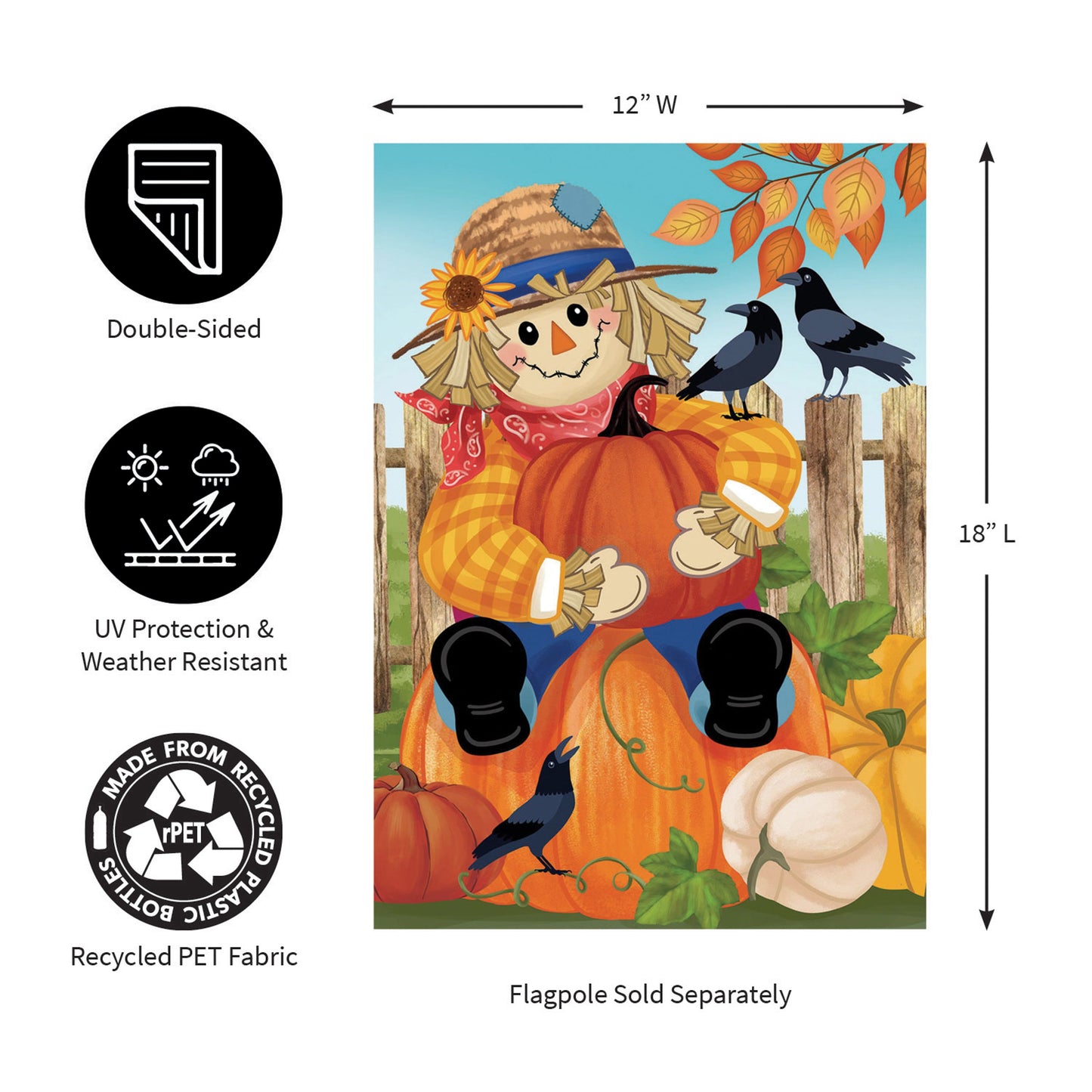 Friends & Scarecrow Suede Garden Flag