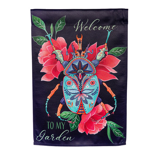 Intricate Beetle Suede Garden Flag