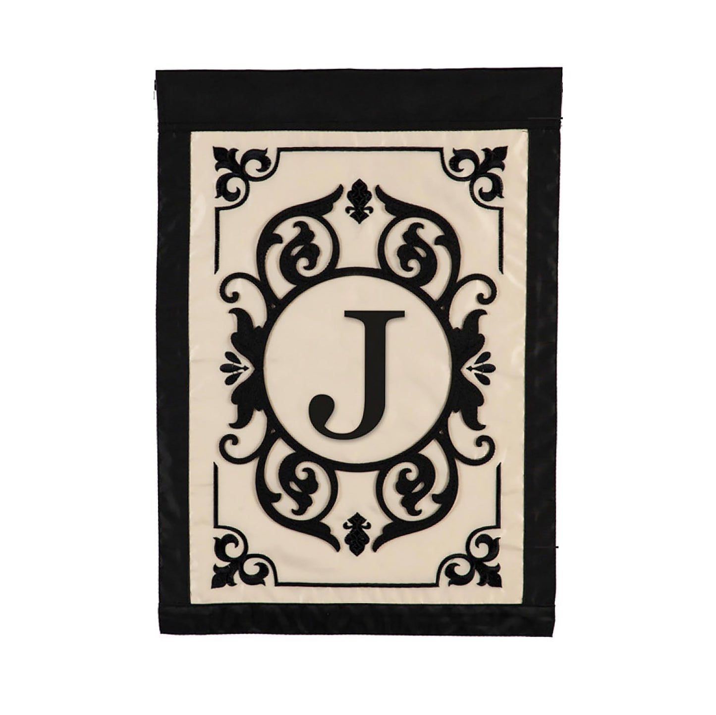 Cambridge Monogram Garden Applique Flag, Letter J