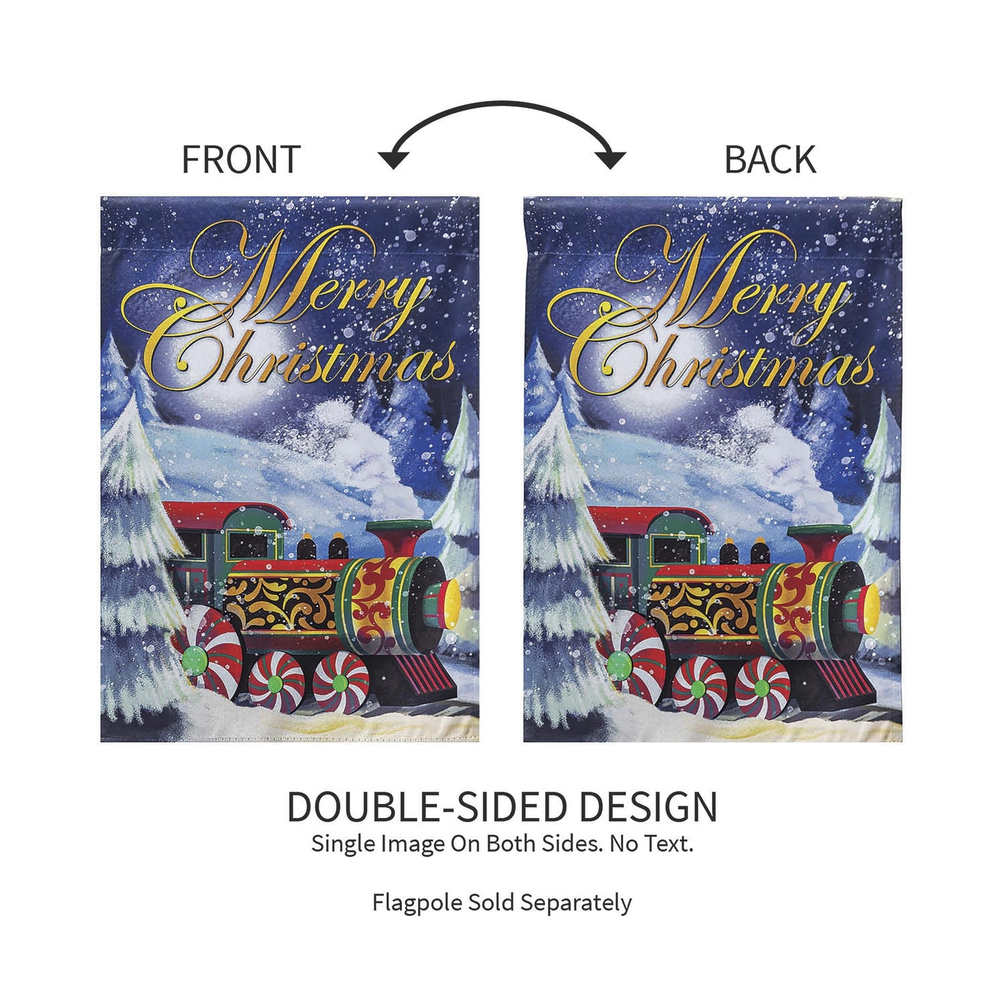 Home for the Holiday Train Garden Suede Flag