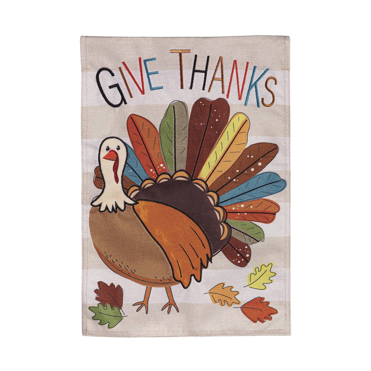 Tom Turkey Thanksgiving Burlap Garden Flag
