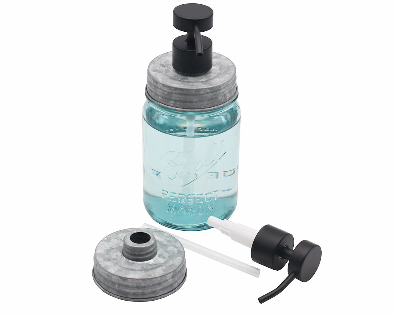 Matte Black Soap Pump Lid Kit for Mason Jars