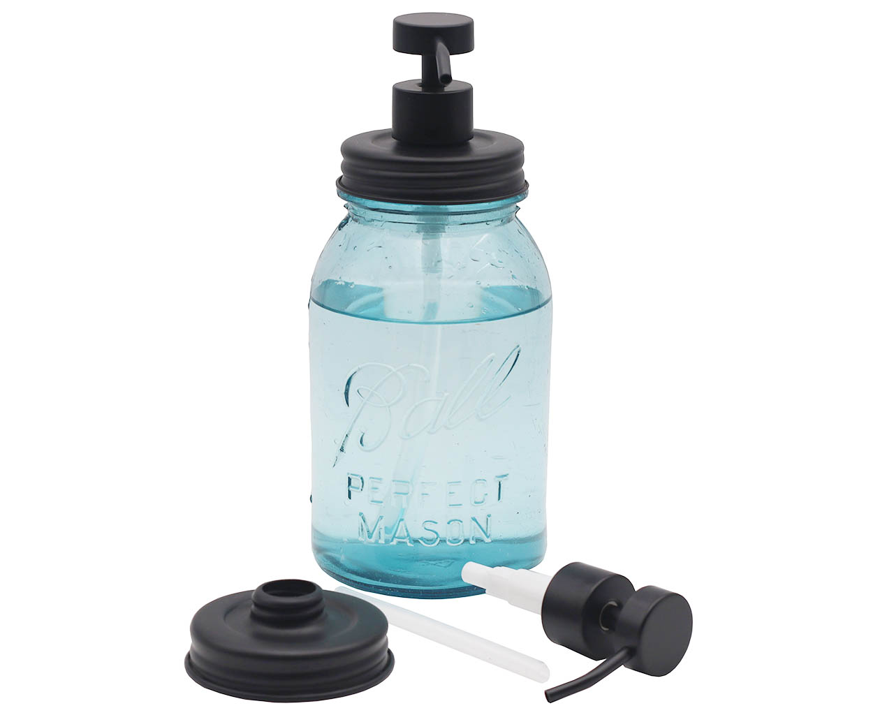 Matte Black Soap Pump Lid Kit for Mason Jars