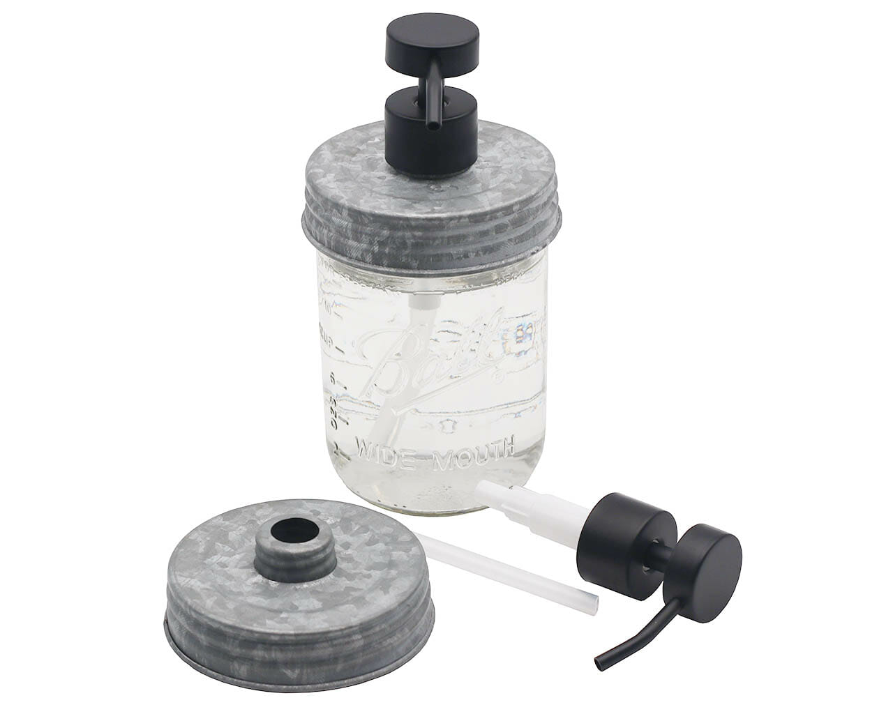 Matte Black Soap Pump Lid Kit for Mason Jars