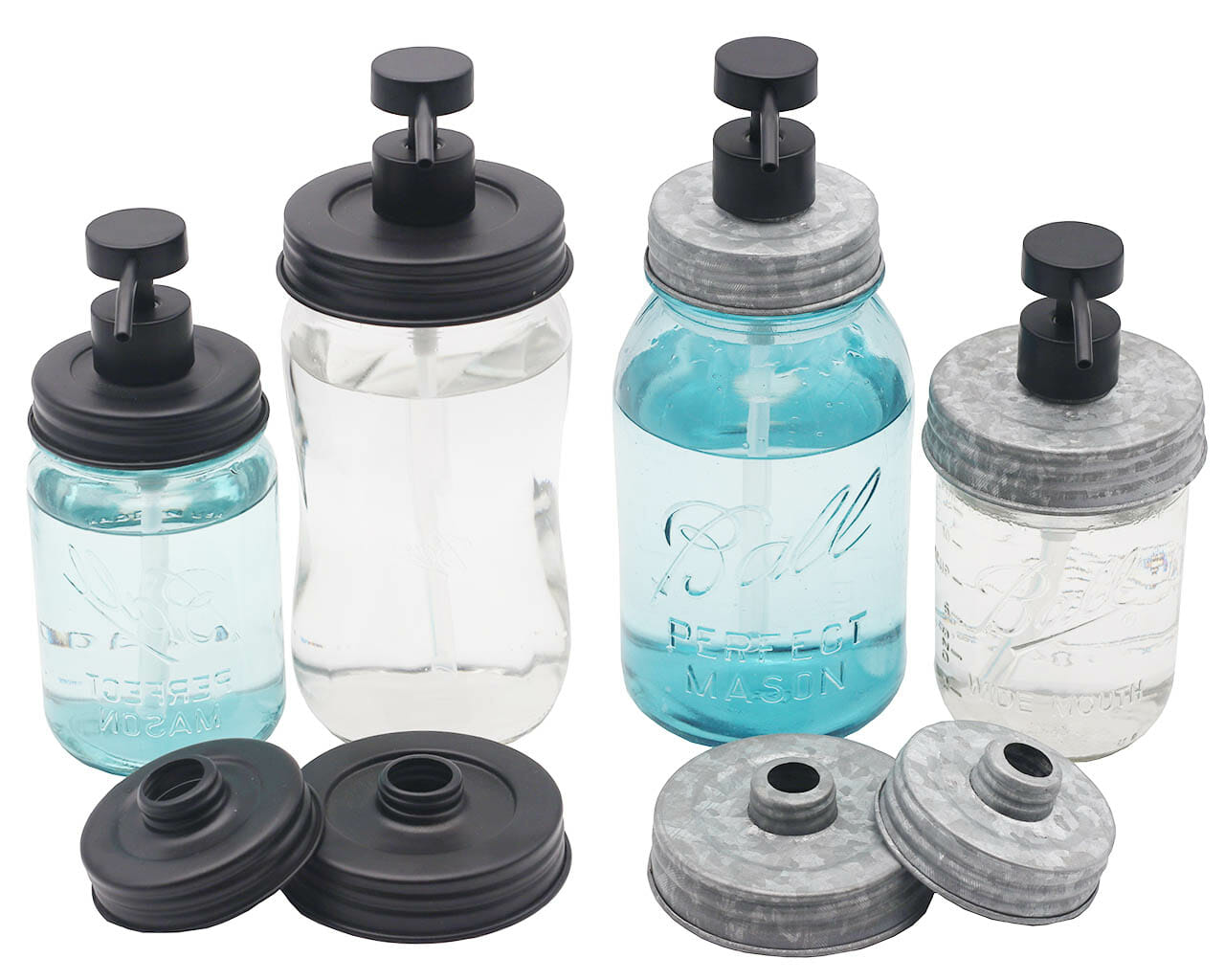 Matte Black Soap Pump Lid Kit for Mason Jars