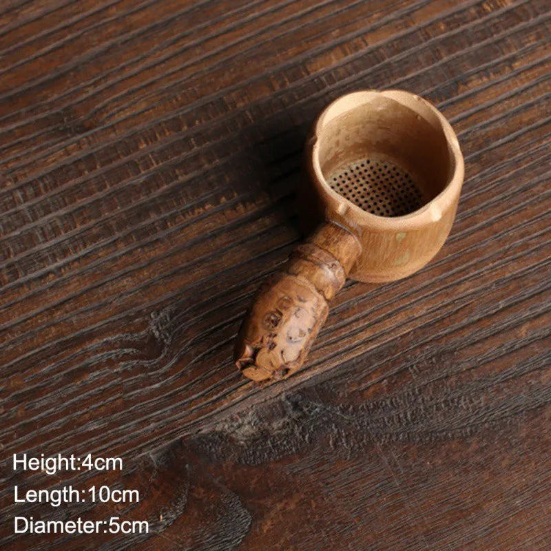 Elegant Bamboo Tea Strainer - Perfect for Your Tea Ceremony