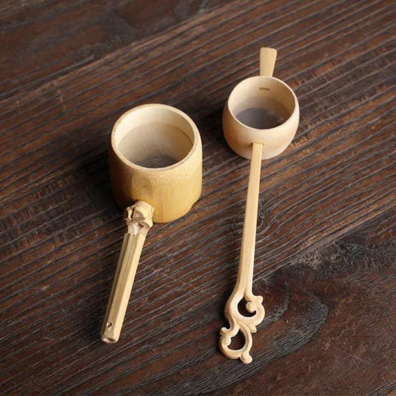 Elegant Bamboo Tea Strainer - Perfect for Your Tea Ceremony