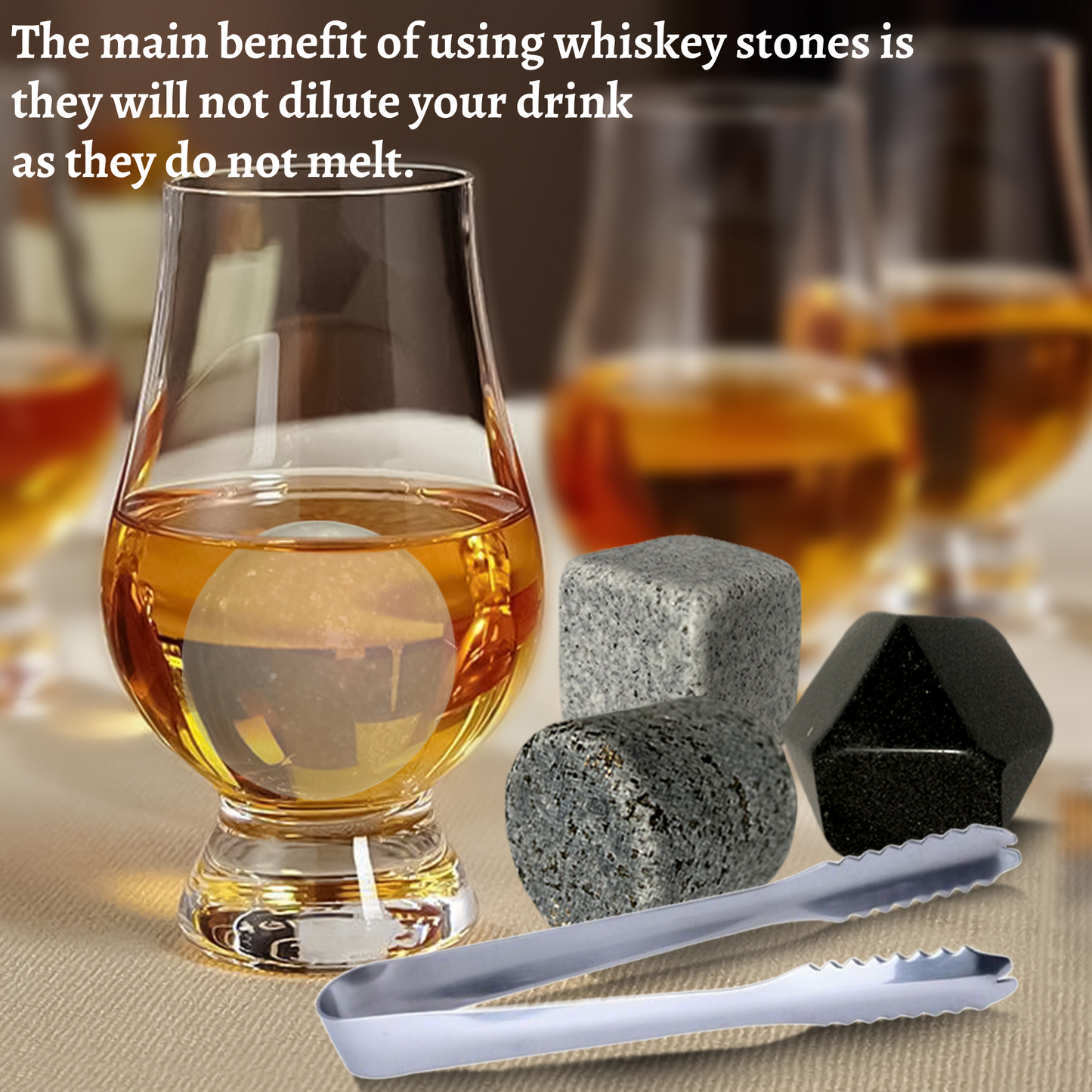 Premium Whiskey Stones Set Of 4 Geometrical shapes
