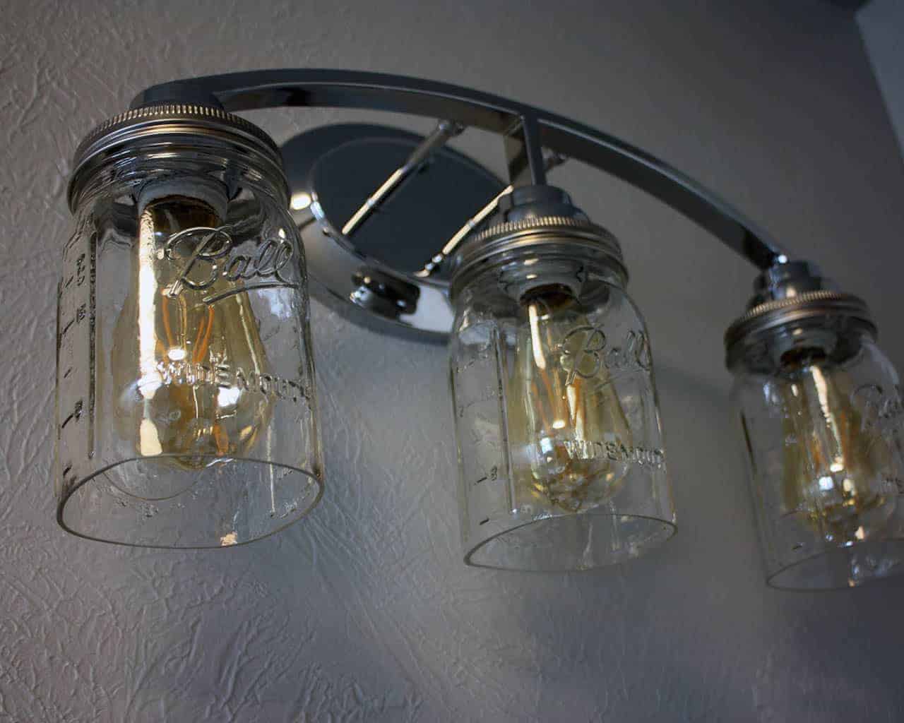 Hand Cut Open Bottom Mason Jar for Lighting Shade or Crafts
