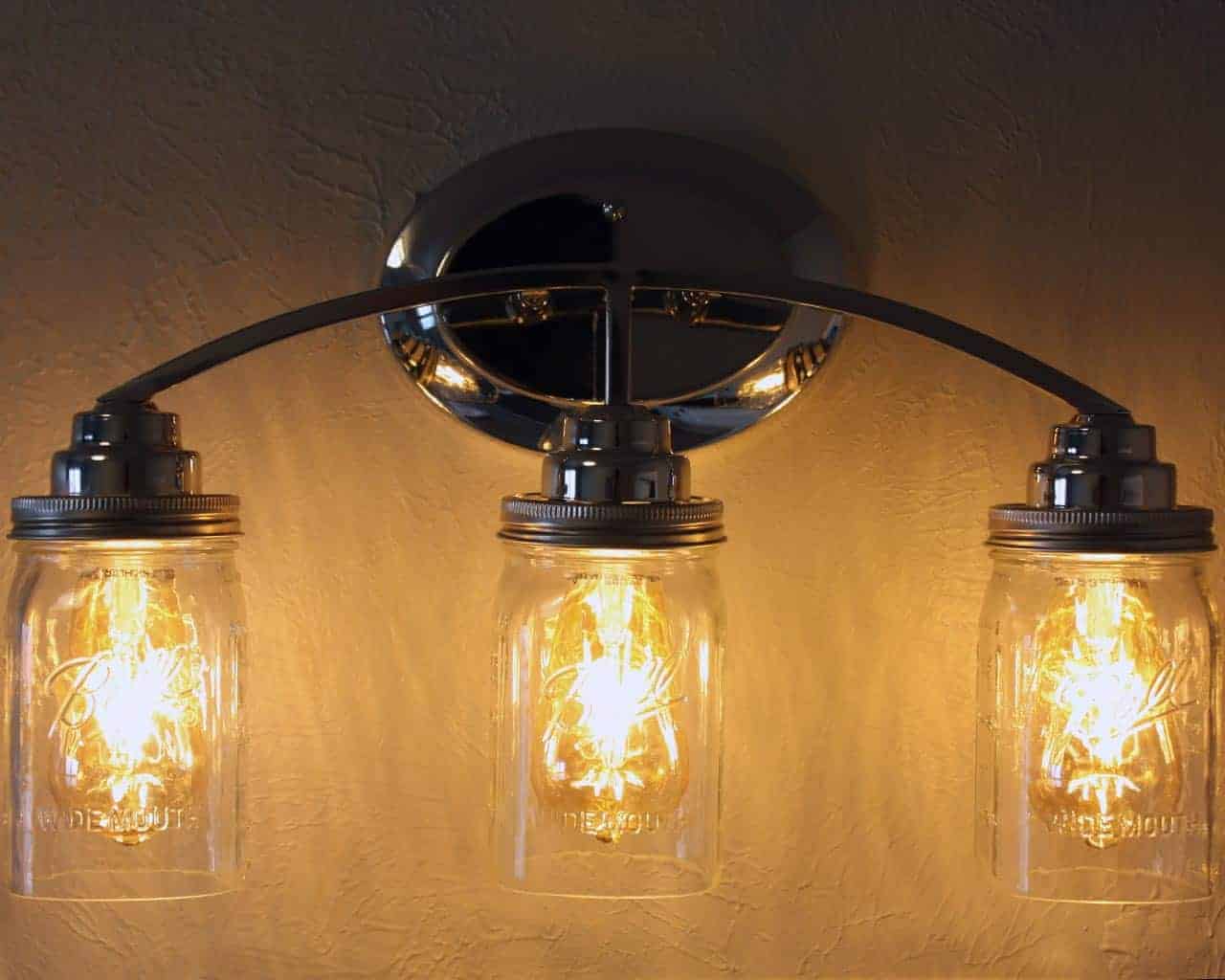 Hand Cut Open Bottom Mason Jar for Lighting Shade or Crafts