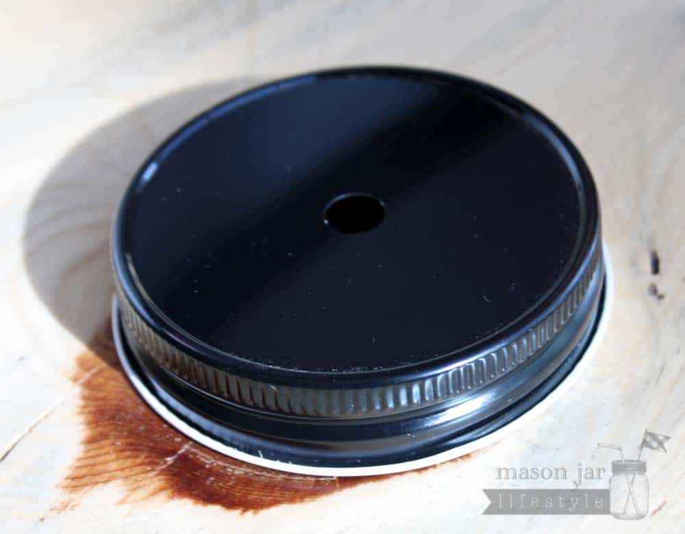 Painted Metal Straw Hole Tumbler Lids for Regular Mouth Mason Jars