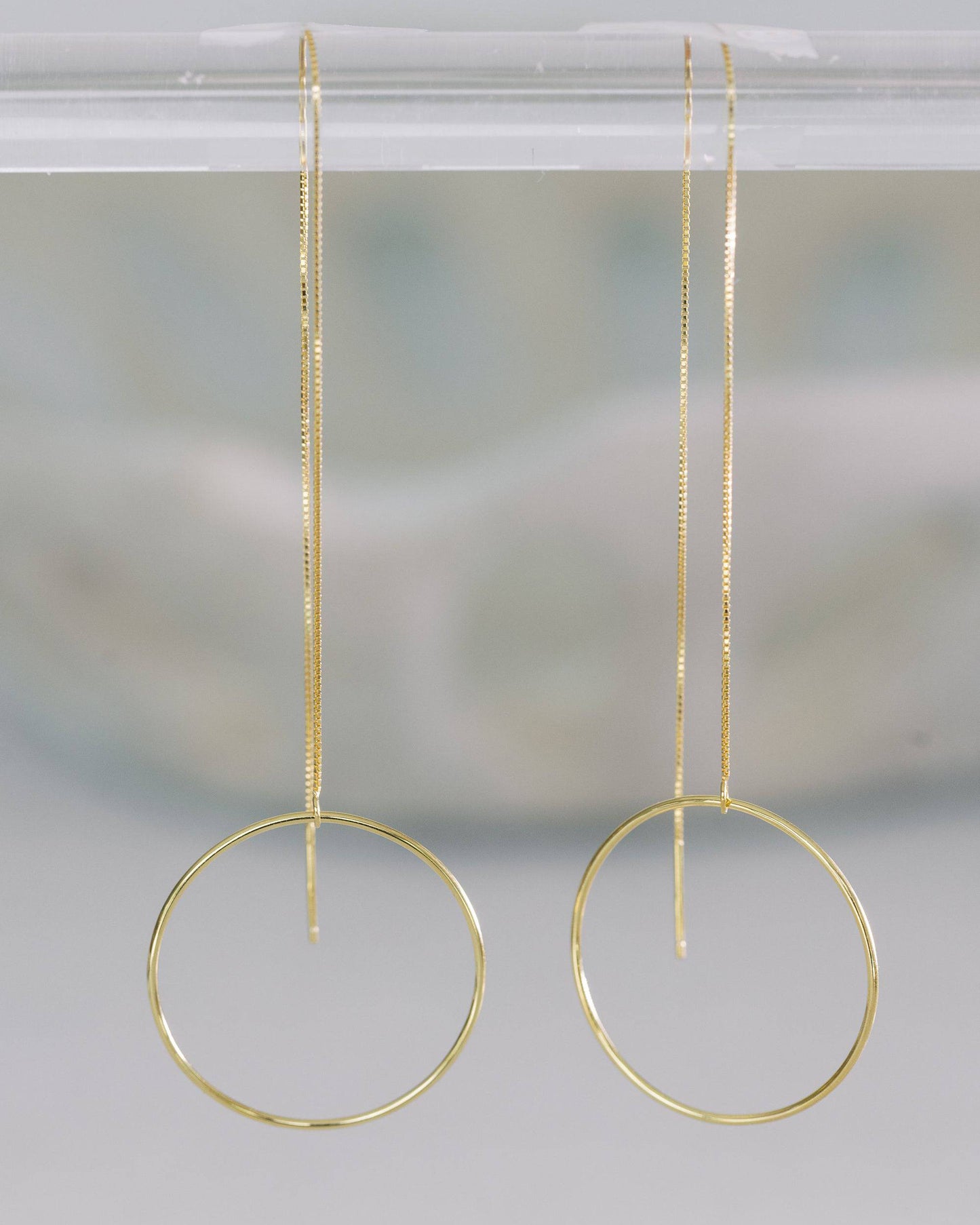 Gold Circle Drop Earrings