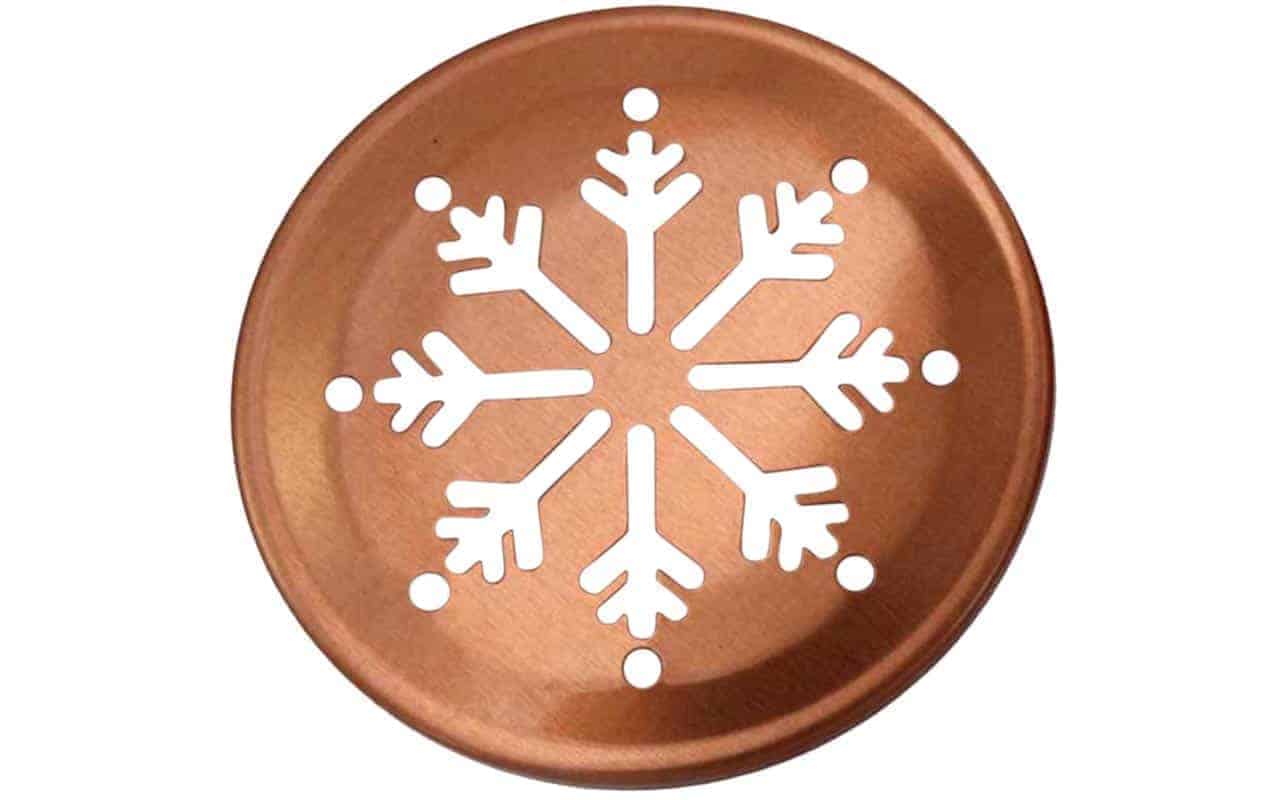 Snowflake Pattern Gold Lid Inserts for RM Mason Jars 10 Pack
