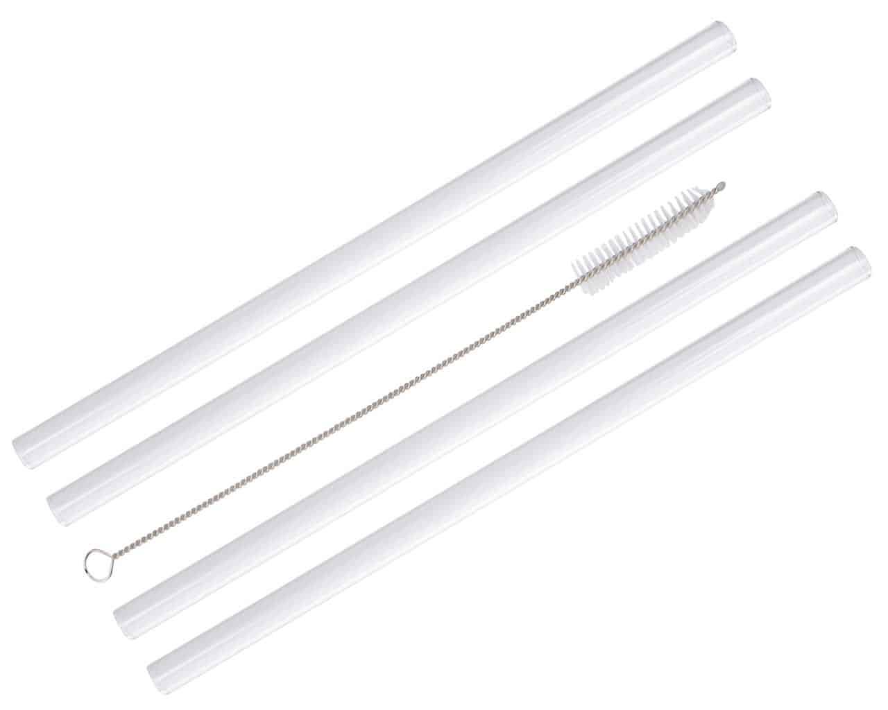 Extra Long Glass Straws for Half Gallon Mason Jars 4 Pack + Cleaner