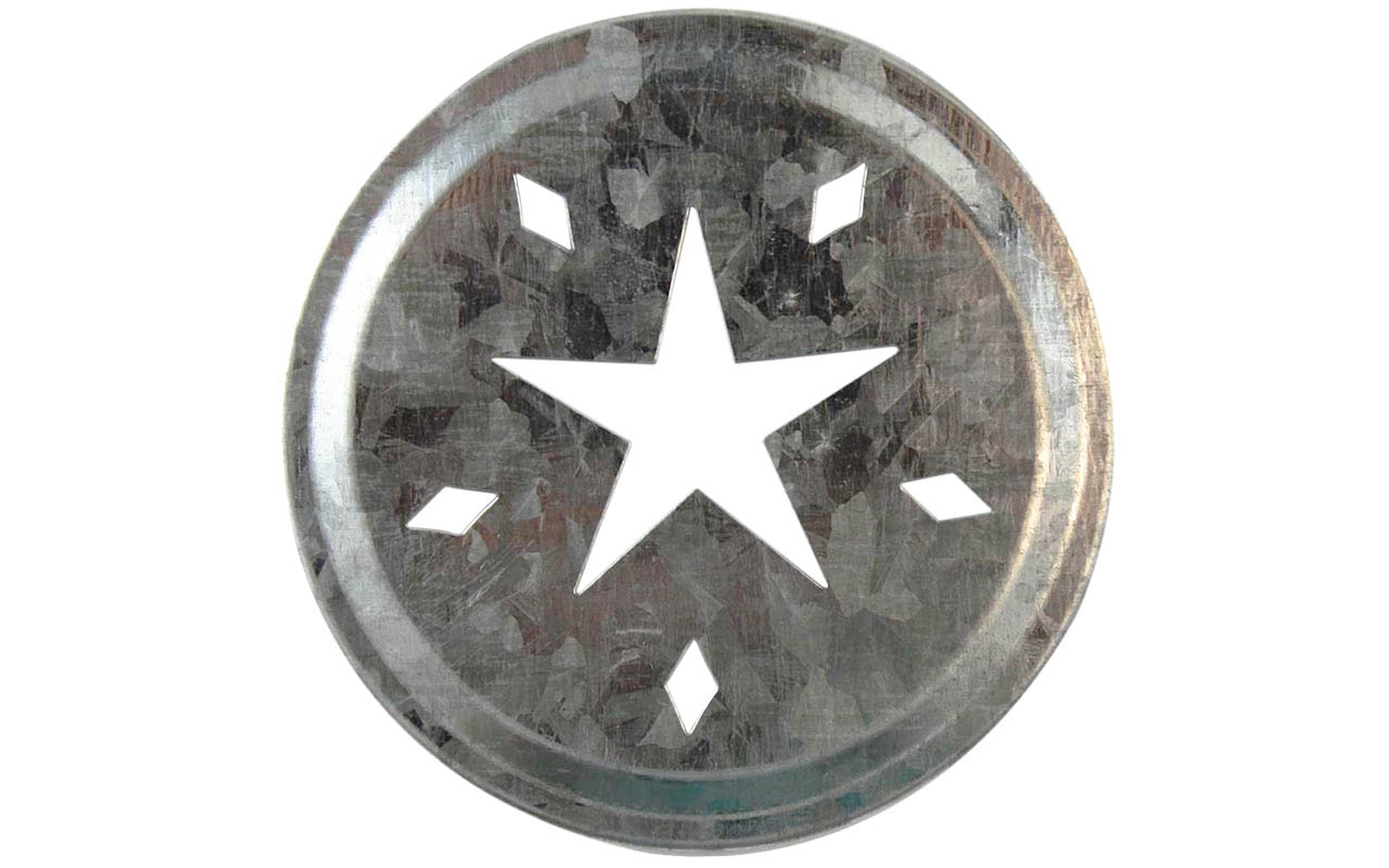 Star Cutout Galvanized Metal Lid Inserts for Mason Jars 10 Pack