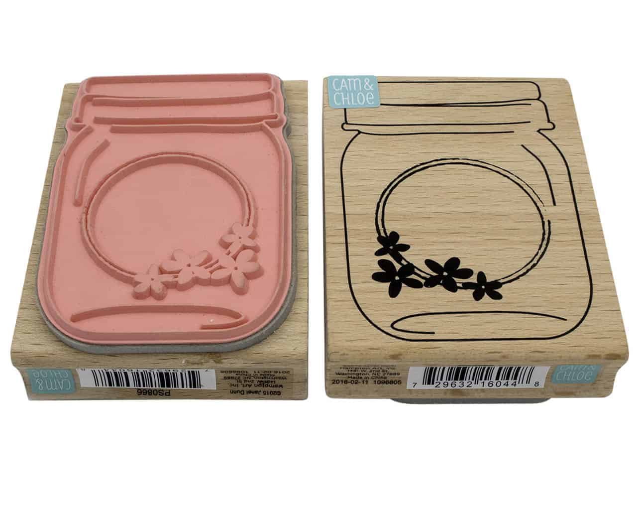 Mason Jar Stamp with Round Label Design