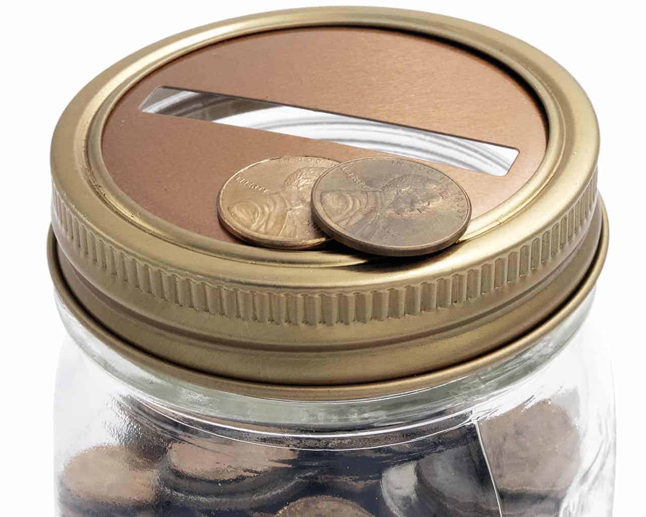 Copper Coin Slot Bank Lid Inserts for Mason Jars 10 Pack